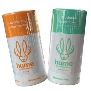 Hume Supernatural Deodorant Set 2oz Amber Wood and Desert Bloom Aluminum Free